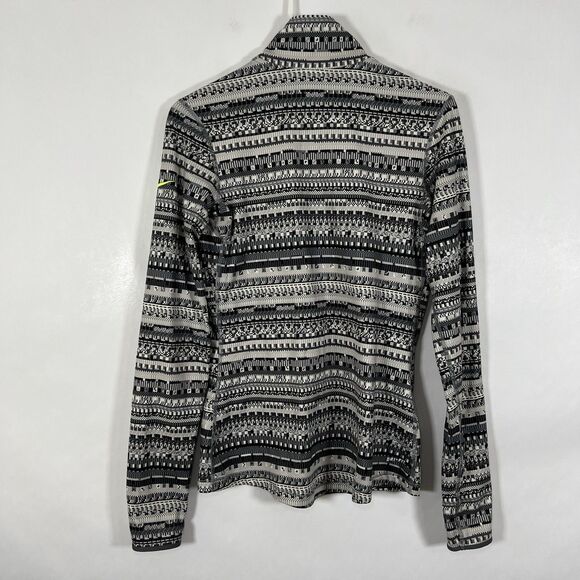 Nike Pro Dri-Fit Half Zip Pullover Jacket Womens Size Medium Gray Geometric - Picture 11 of 13